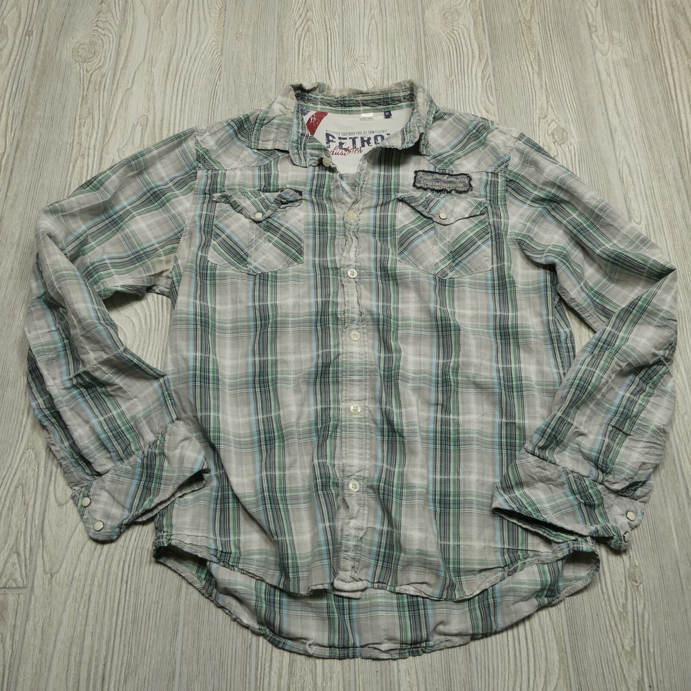Petrol Industries Shirt Adult XL Trans Am Series Turbo 455 Engineers Button Up